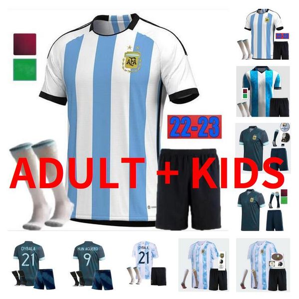 

kids kit 21 22 23 argentina soccer jerseys 2021 2022 2023 copa america football shirt dybala aguero lo celso martinez icardi . martinez cam, Black;yellow