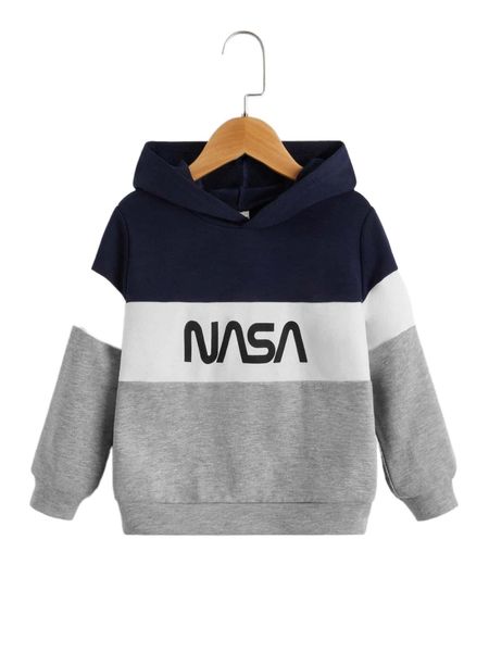 

toddler boys colorblock letter graphic hoodie p22p#, Black;white