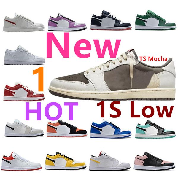 

jumpman 1 1s low basketball shoes reverse mocha fragment university blue black unc court purple red orbit aurora smoke grey bred university
