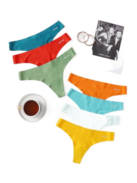 

7pack letter print panty k7ki#, Black;red