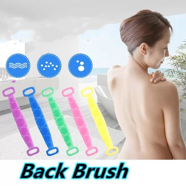 Corpo Esponja Escova de Silicone Toalhas de banho Toalhas Corporal Rubbing Back Peeling Massagem Chuveiro Estendido Escova Limpa Escovas JXW635