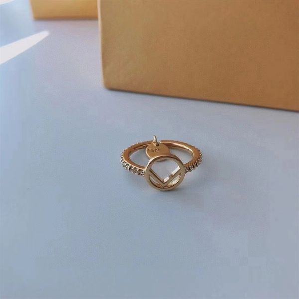 

round letter ring women's small simple versatile pair ring, Silver