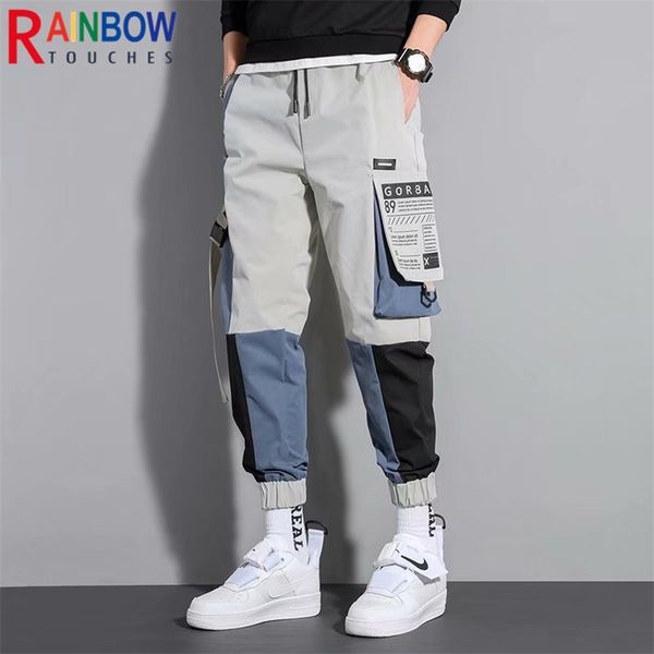 

mens pants cargo men tooling tie feet trousers hippop pockets overa 220823, Black