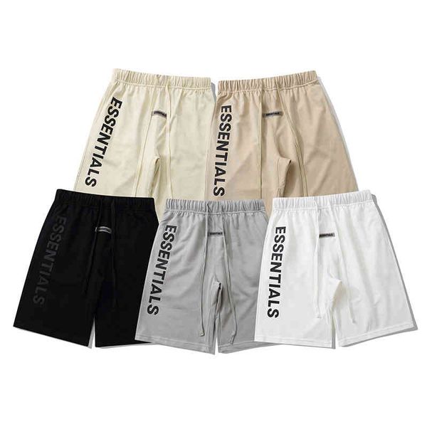 

2021 summer new fashion brand fog vertical letter rubber band shorts, White;black