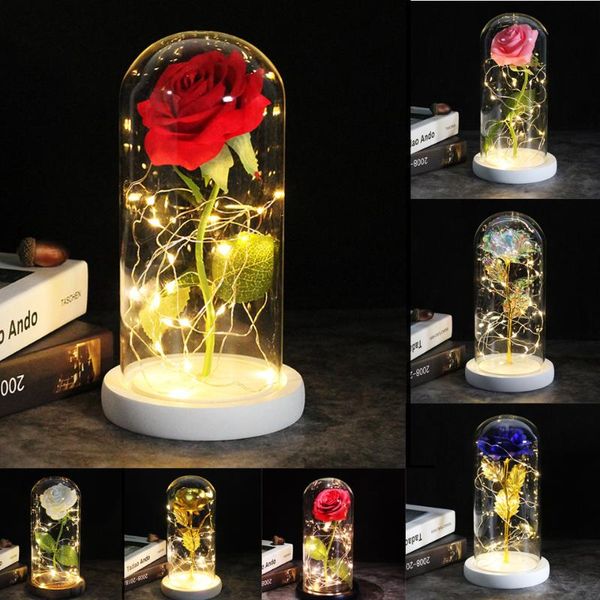 

drop galaxy rose artificial 24k foil plated gold wedding decor creative valentine's day gift