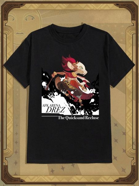 

romwe x afk arena guys figure print tee f1h8#, White;black