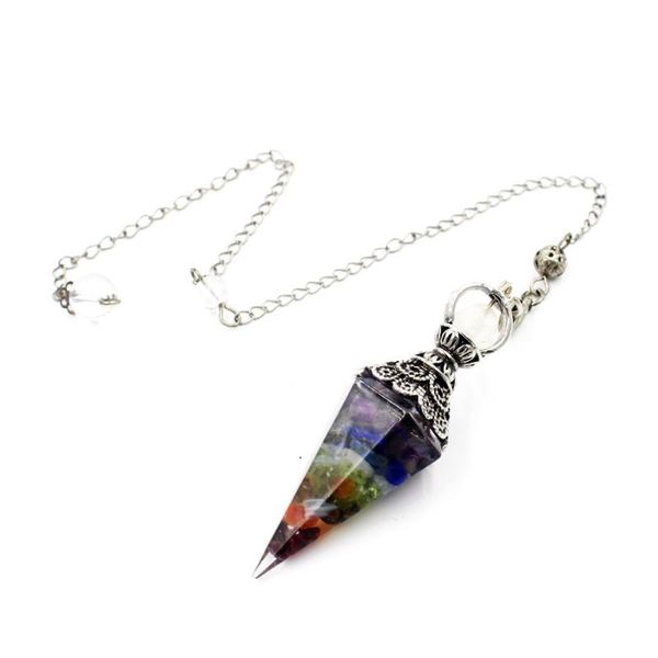 Colares pendentes pirâmide quartzo natural pingentes para adivinhação wicca lapis lapis roxo tigre olho 7 chakras orgonite pendulum reiki medi