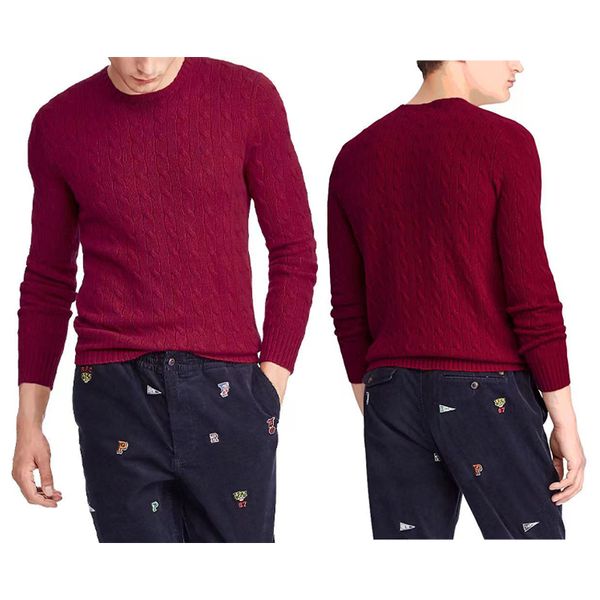 Ralph Lauren inverno inverno nuovo maglione di lana maschile designer ricamo per biancheria biancheria intima con cappuccio con cappuccio con cappuccio a colori solidi fustella