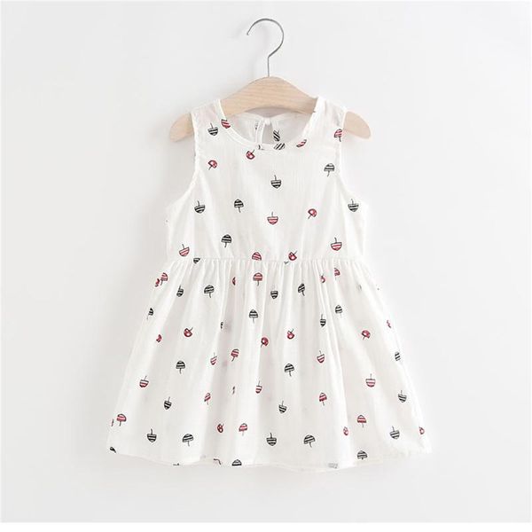 Mädchen Kleider Sommer Toddle Baby Mädchen Ärmelloses Kleid Für Kinder Cartoon Pilz Druck Prinzessin Mode Outfits 2-7 Jahre