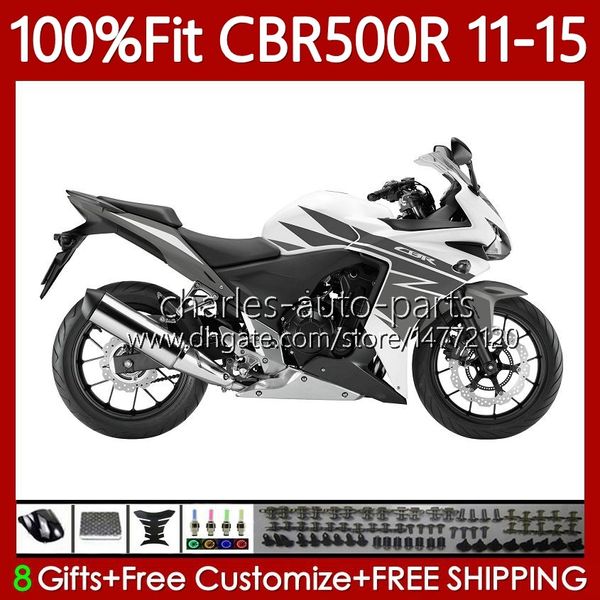 OEM Bodywork para Honda CBR 500 R CC 500R 2011-2015 Corpo 126NO.103 cinzento branco CBR-500R CBR500 R CBR500R 2012 2013 2014 2015 CBR500RR 11 12 13 14 15 Feeding de Injeção