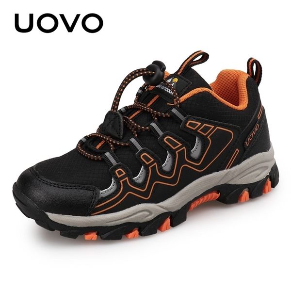 

uovo boys girls sports children footwear outdoor breathable kids hiking shoes spring and autumn sneakers eur #2739 220725, Black;red