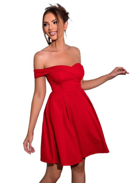 

joyfunear off shoulder solid dress k2lu#, Black;gray