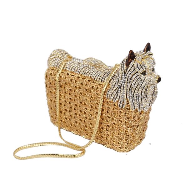 

classic luxury crystal evening bag animal dog women clutch bags ladies ladies day clutches for wedding sc031 220624