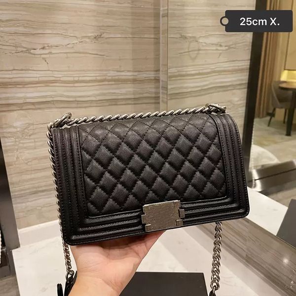 

classic single falp boy bags distressed hardware quilted matelasse chain large capacity womens famous luxury designer calfskin handbags 25c