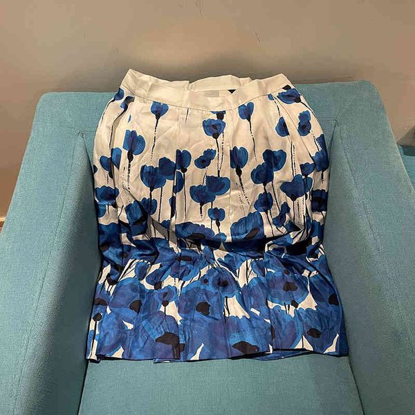 

skirts spring and summer british high-end leisure dress brand silk skirt digital printed mulberry, Black