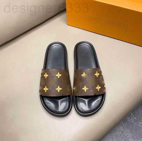 

designer slippers with box brand thick low fashion slipper sandals men ladies gear bottom flip flop casual shoes straw heel leather, Black