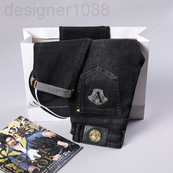 

men's jeans designer 2022 spring men's jeans thin embroidered denim pants slim fit small straight young nd1k, Blue