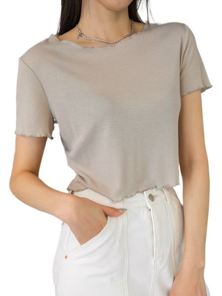 

dazy solid lettuce trim tee g8ar#, White