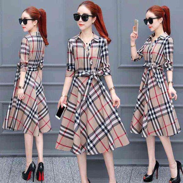 

luxury designer women's dresses double layer good quality] spring and autumn feminine dresses female 2022 korean style waist closing lo, Black;gray