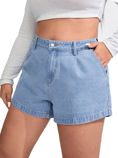 

plus high waist wide leg denim shorts a7fe#, White;black