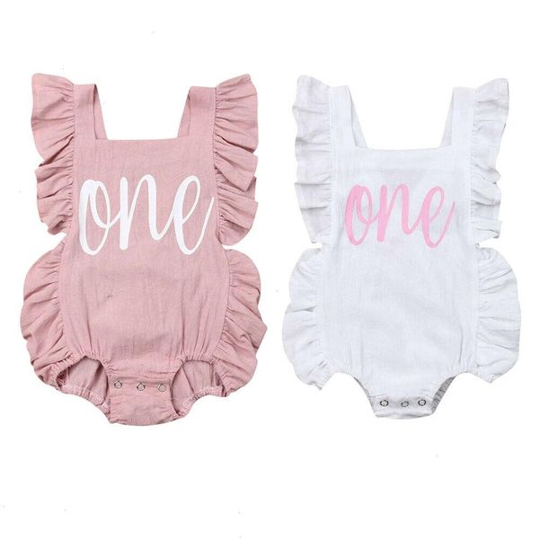 

summer one newborn romper infant baby girls bodysuit clothes outfit jumpsuit casual playsuit, Blue