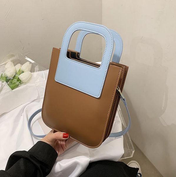 

contrast color simple handbag summer casual shoulder bag messenger women's bag