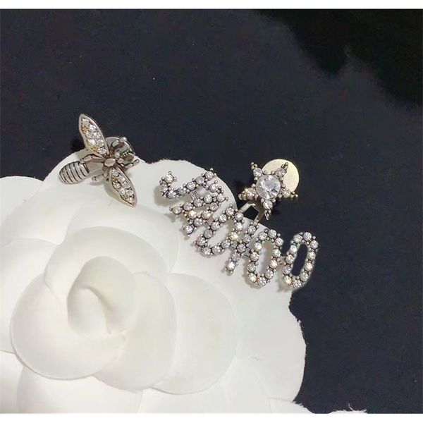 

jewelry online diamond inlaid asymmetric fashion simple personality trend female earrings accessories, Golden