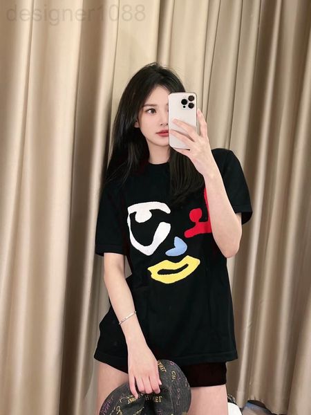 

women's t-shirt designer 22 spring and summer new xiaozhongchao br double yarn face digital printing short sleeve t-shirt casual loose, White