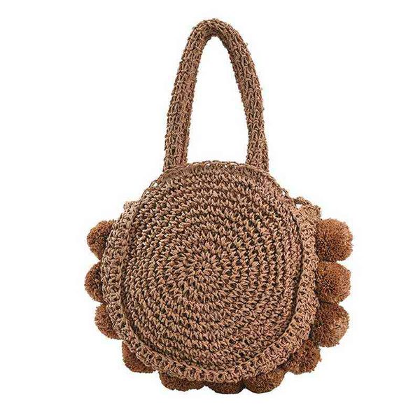 

desinger circular soft women's shoulder bag fashion straw crossbady bags 2021 luxury handbag for women g220526