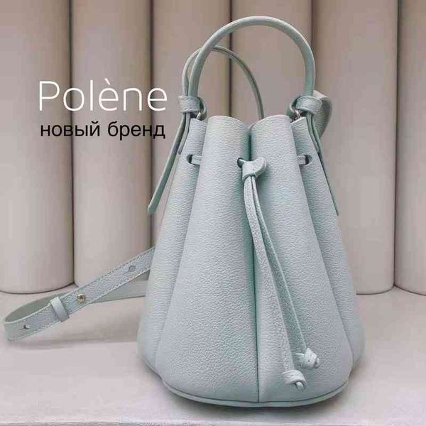 

polene french niche bucket bag 8 series leather women's bag petal