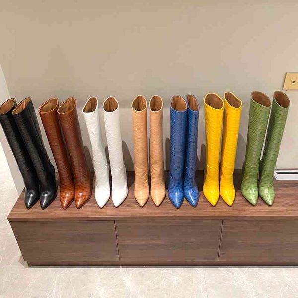 

women's leather boots high heels winter shoes pointy chelsea series, Black