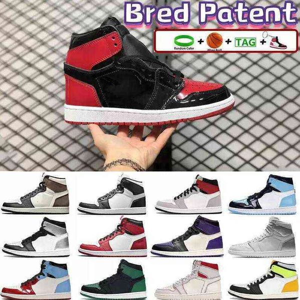 

bred patent aurora 1 basketball shoes mens 1s sneakers apricot ge cmft summit white mid se usa og tokyo sier toe black volt women, Black;blue