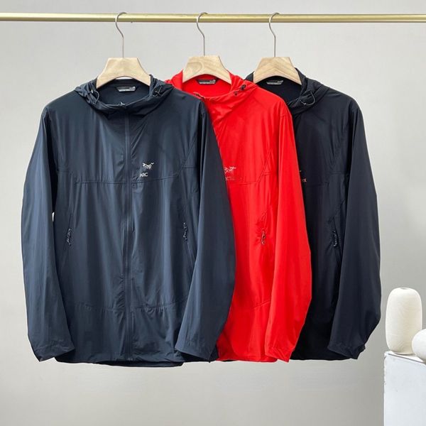

arc designer jacket men's sun protection clothing lightweight ultra thin skin clothing outdoor sweatshirt waterproof stretch quick dry, Black;brown