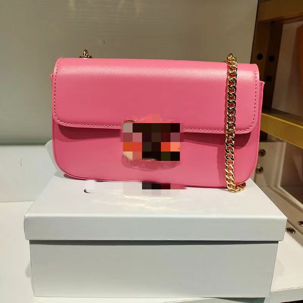 

fashion designer new chain bag cherry powder small square bag shoulder handbag