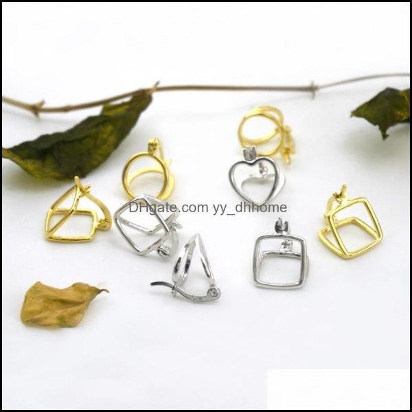 

hoop hie earrings jewelry sterling sier square heart circle small a1045 drop delivery 2021 2joyw, Golden;silver