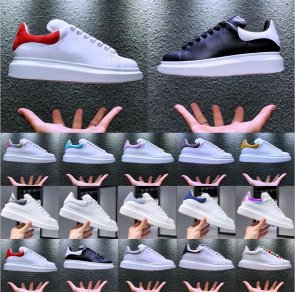 

2022 fashion men woman designer shoe women leather lace up platform oversized sole sneakers white black mens womens luxury velvet suede man