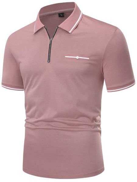 

men contrast trim polo shirt w5wd#, White;black