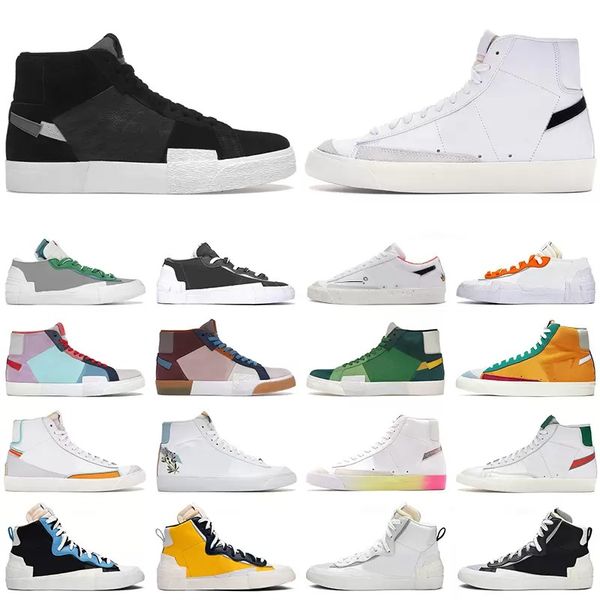 

blazer mid 77 vintage low men women casual shoes black white multi color pacific blue pomegranate mosaic brown mens trainers platform sneake