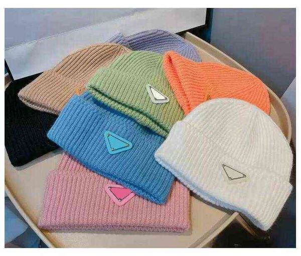 

designer beanie inverted triangle cap man woman 2022 fashion winter hats breathable hat skull knitted beanies ski snapback mask fitted, Blue;gray