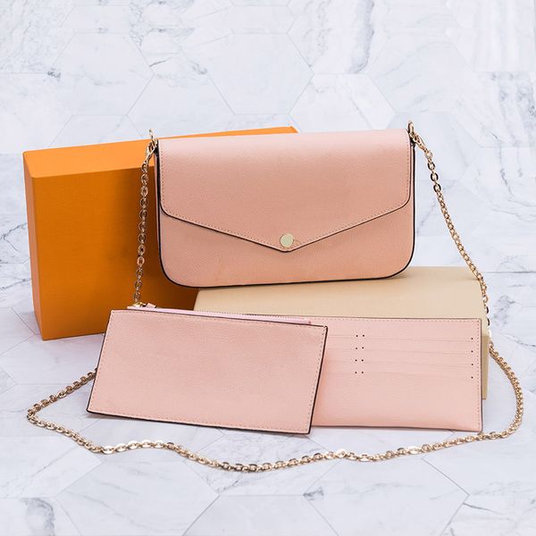 

2022 3pcs women shoulder bag messenger bag chain strap cross body bags ladies flap purse clutch bags totes with box and dust bag