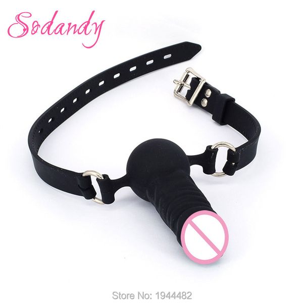 SODANDY Bocca aperta Gag Palla di silicone Giocattoli sexy Bondage Restraint Dildo Gioco per adulti Prodotto di fissazione orale Schiavo farcito