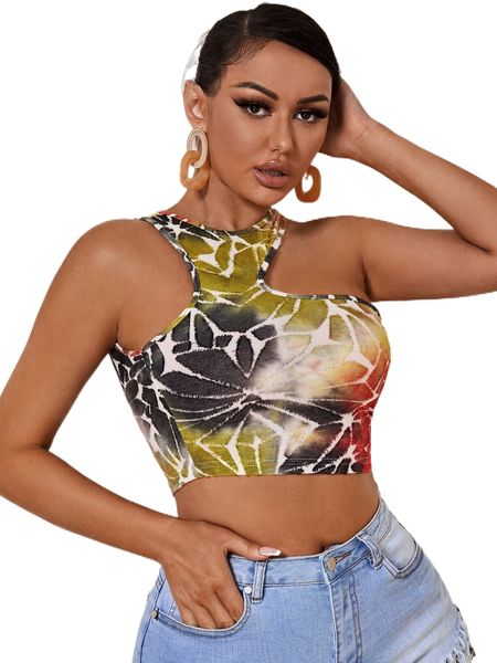 

sxy tie dye c.rop tank t.op o9xn#, White