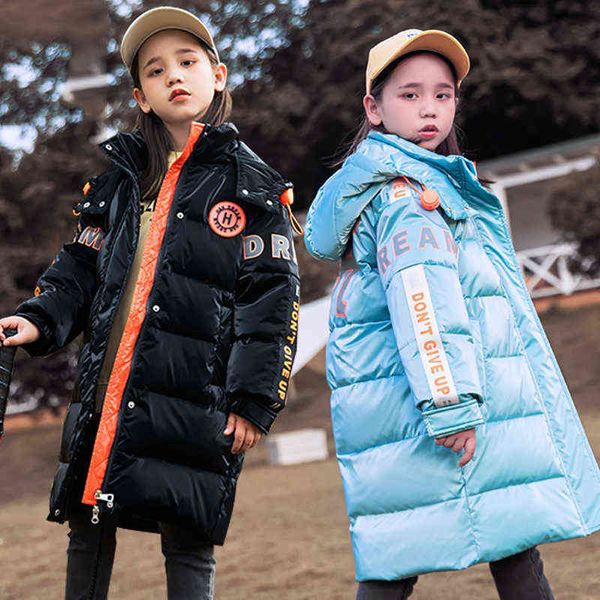 -30 Grade Girls Winter Jacket Children Snowsuit Fashion Jackt