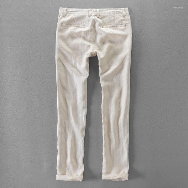 

men's pants spring summer fashion japan style simple design linen solid color harajuku casual pant male leisure straight trousers, Black