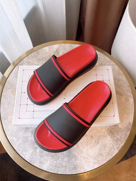 

fashion women sandals rubber leather slippers summer flat stylist slides ladies beach sandal party wedding slipper with box, Black