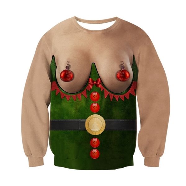 2020 Sweater de Natal Feio Papai Noel Papai Noel Impressão do suéter solto Homens homem Pullover de Natal Novamente