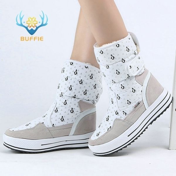 

female boot winter shoe fashion warm thick fur buckle style big plus size 34 to 41 easy wear y200114, Black