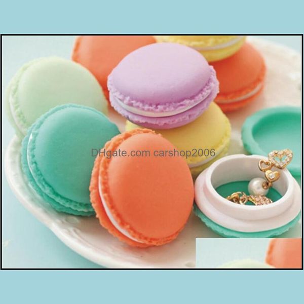

jewelry boxes packaging display cute candy color aroon box case package for earrings ring necklace pendant mini small cosmetic drop delive, Black;white