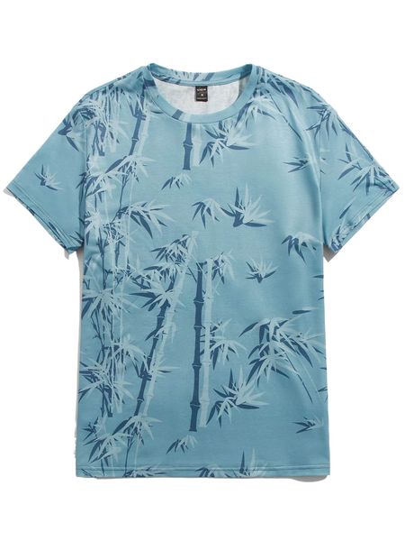 

men bamboo print tee p1y9#, White;black