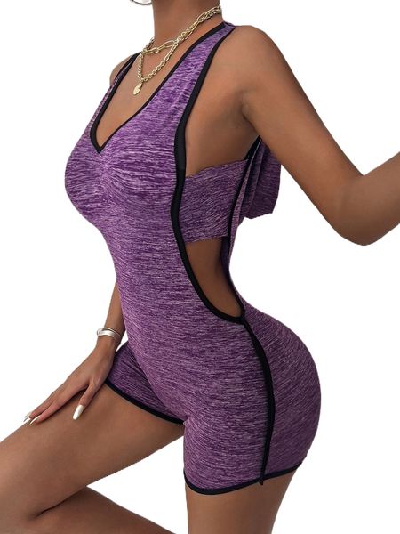 

sxy contrast binding space dye cut out hooded romper 85ts#, Black;white